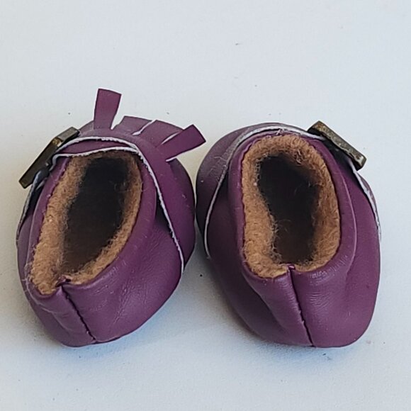 ADORABLE Baby Doll Moccasin Lot x 3 Pairs Yellow White Purple Doll Slippers Shoe - Picture 7 of 7